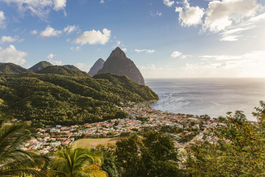 A két hegycsúcs St. Lucia ikonikus helyszíne